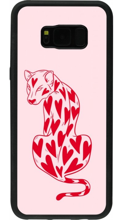 Coque Samsung Galaxy S8+ - Silicone rigide noir Leopard with hearts 2026