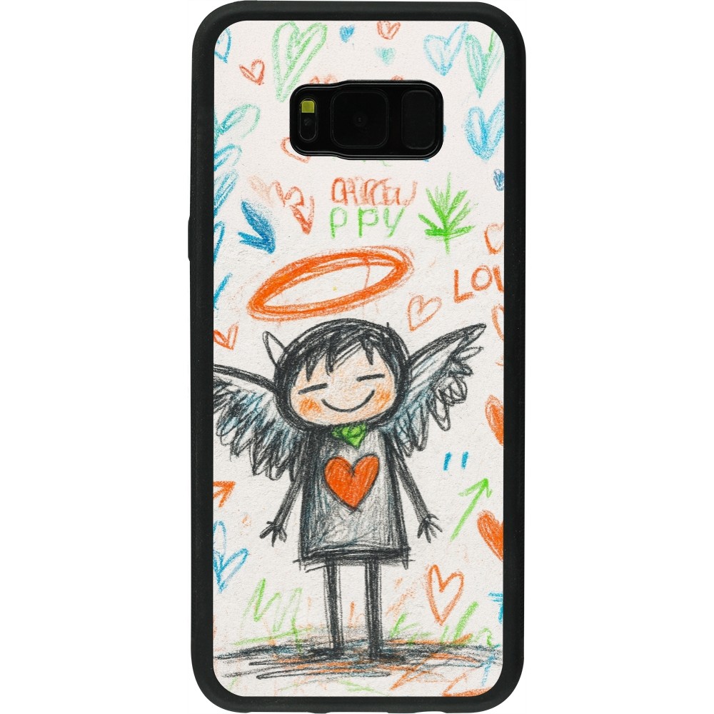 Samsung Galaxy S8+ Case Hülle - Silikon schwarz Little Angel Sketch Love