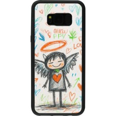Samsung Galaxy S8+ Case Hülle - Silikon schwarz Little Angel Sketch Love