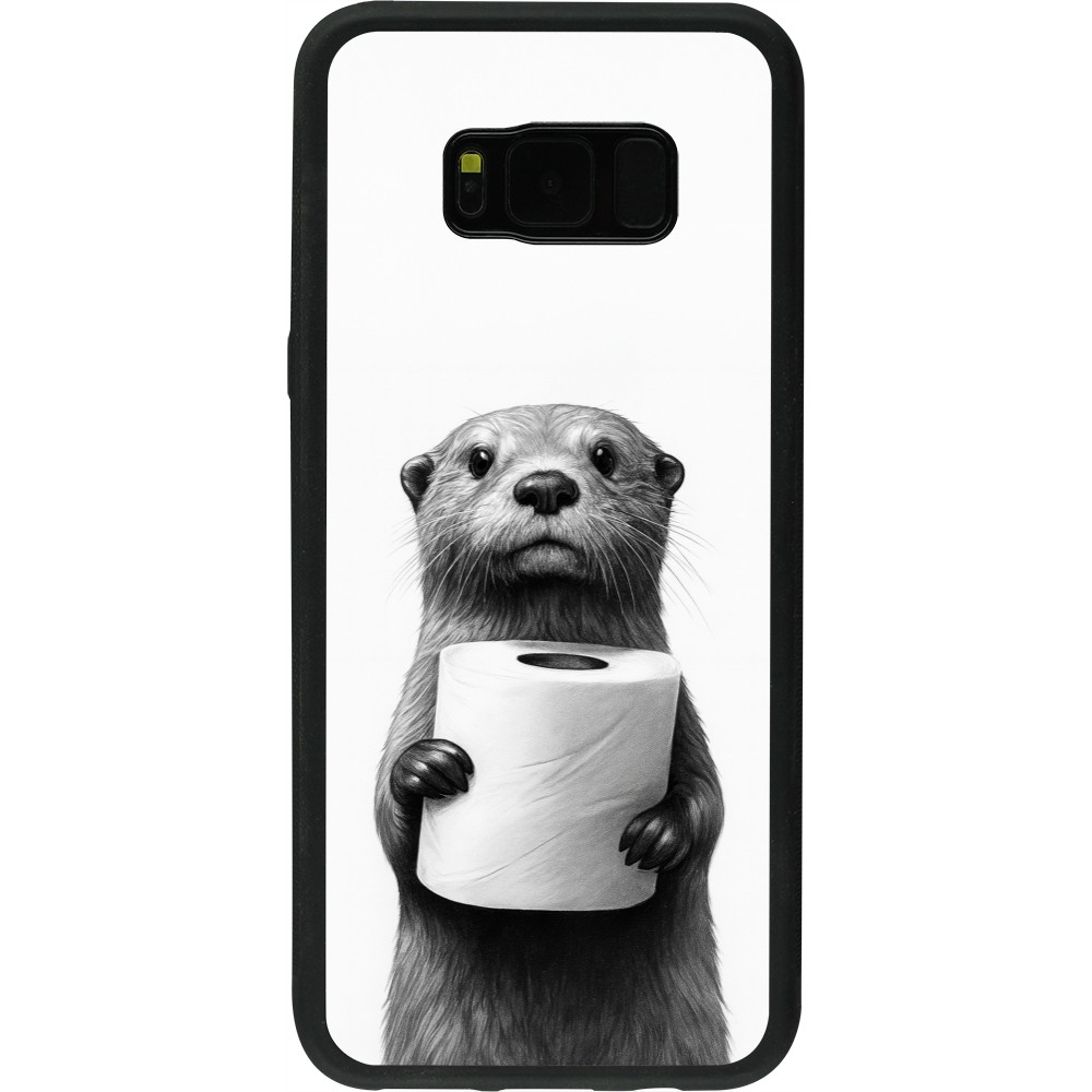 Samsung Galaxy S8+ Case Hülle - Silikon schwarz Otter Toilettenpapier