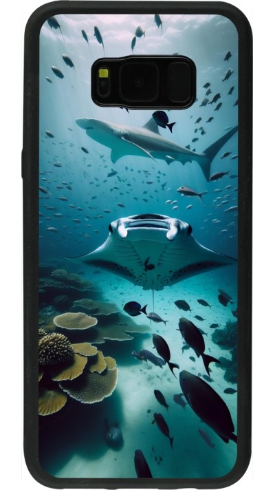 Coque Samsung Galaxy S8+ - Silicone rigide noir Manta Lagon Nettoyage
