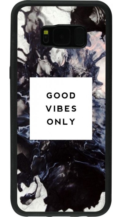 Coque Samsung Galaxy S8+ - Silicone rigide noir Marble Good Vibes Only Coque Samsung Galaxy S8+ - Silicone rigide noir Marble Good Vibes Only