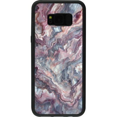 Samsung Galaxy S8+ Case Hülle - Silikon schwarz Violetter silberner Marmor