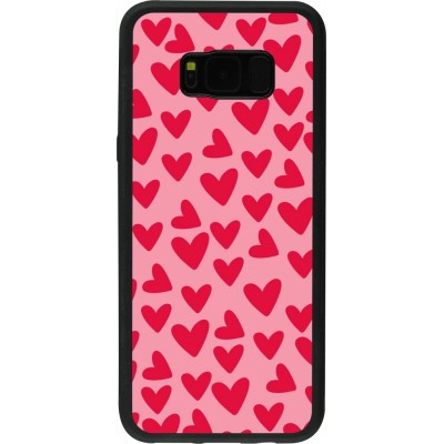 Coque Samsung Galaxy S8+ - Silicone rigide noir Mom 2024 petits coeurs