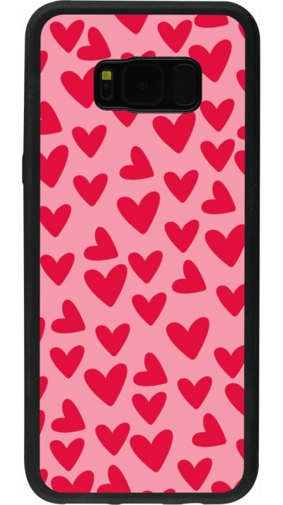 Coque Samsung Galaxy S8+ - Silicone rigide noir Mom 2024 petits coeurs
