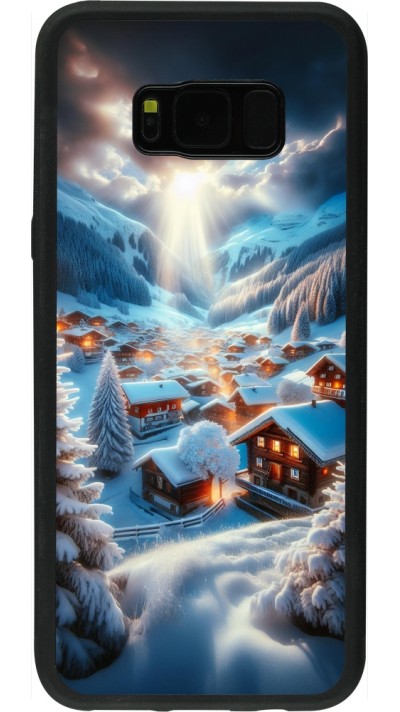 Coque Samsung Galaxy S8+ - Silicone rigide noir Mont Neige Lumière