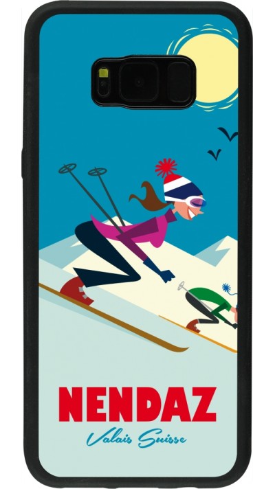 Coque Samsung Galaxy S8+ - Silicone rigide noir Nendaz Ski Downhill