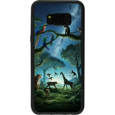 Coque Samsung Galaxy S8+ - Silicone rigide noir Paradis des animaux exotiques