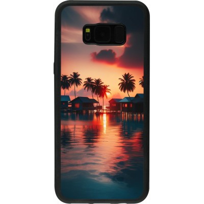 Coque Samsung Galaxy S8+ - Silicone rigide noir Paradis Maldives