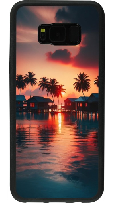 Coque Samsung Galaxy S8+ - Silicone rigide noir Paradis Maldives