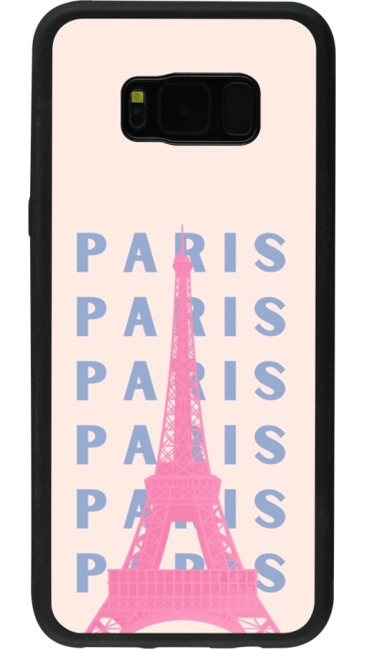 Coque Samsung Galaxy S8+ - Silicone rigide noir Paris Pink Print