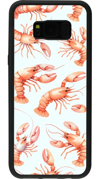 Samsung Galaxy S8+ Case Hülle - Silikon schwarz Muster von pastellfarbenen Hummern Samsung Galaxy S8+ Case Hülle - Silikon schwarz Muster von pastellfarbenen Hummern