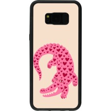 Coque Samsung Galaxy S8+ - Silicone rigide noir Pink crocodile 2026