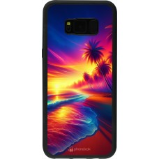 Samsung Galaxy S8+ Case Hülle - Silikon schwarz Strand Sonnenuntergang auffällig