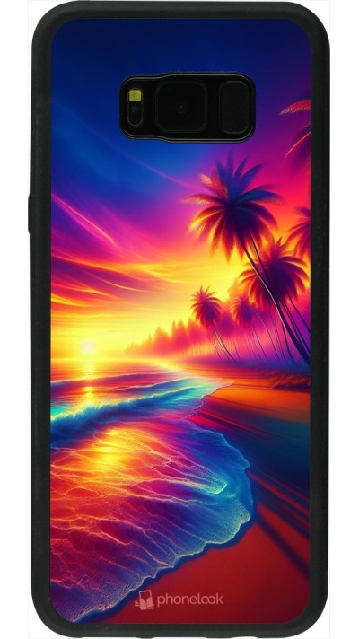 Samsung Galaxy S8+ Case Hülle - Silikon schwarz Strand Sonnenuntergang auffällig Samsung Galaxy S8+ Case Hülle - Silikon schwarz Strand Sonnenuntergang auffällig