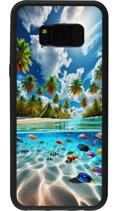 Coque Samsung Galaxy S8+ - Silicone rigide noir Plage Paradis