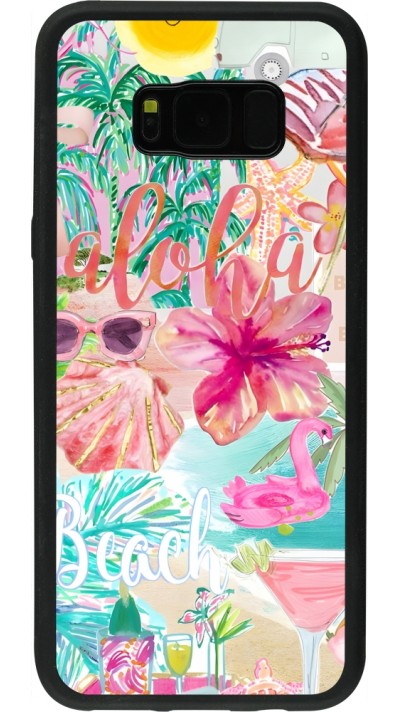 Coque Samsung Galaxy S8+ - Silicone rigide noir Preppy Collage Aloha