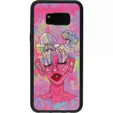Samsung Galaxy S8+ Case Hülle - Silikon schwarz Psychedelic pink mushroom