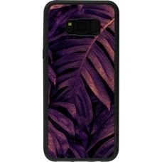 Samsung Galaxy S8+ Case Hülle - Silikon schwarz Purple Light Leaves