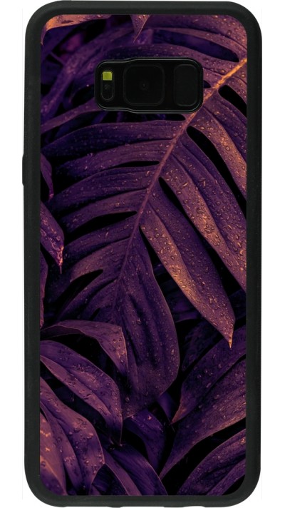 Coque Samsung Galaxy S8+ - Silicone rigide noir Purple Light Leaves