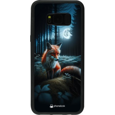 Samsung Galaxy S8+ Case Hülle - Silikon schwarz Fuchs Mond Wald