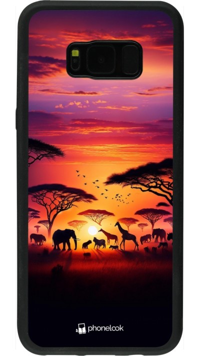 Samsung Galaxy S8+ Case Hülle - Silikon schwarz Safari Sonnenuntergang Wildtiere Samsung Galaxy S8+ Case Hülle - Silikon schwarz Safari Sonnenuntergang Wildtiere