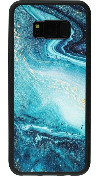 Coque Samsung Galaxy S8+ - Silicone rigide noir Sea Foam Blue