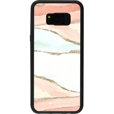 Coque Samsung Galaxy S8+ - Silicone rigide noir Shimmering Orange