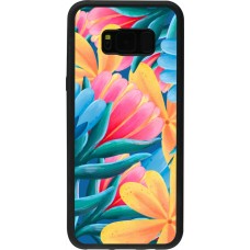 Samsung Galaxy S8+ Case Hülle - Silikon schwarz Spring 23 colorful flowers
