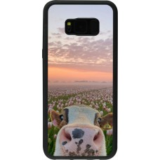 Coque Samsung Galaxy S8+ - Silicone rigide noir Cow with tulips Spring 2026