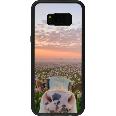 Coque Samsung Galaxy S8+ - Silicone rigide noir Cow with tulips Spring 2026