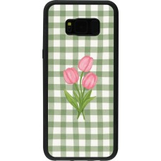 Samsung Galaxy S8+ Case Hülle - Silikon schwarz Green vichy tulips Spring 2026