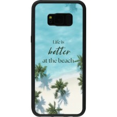 Coque Samsung Galaxy S8+ - Silicone rigide noir Summer 2025 Life is better at the beach