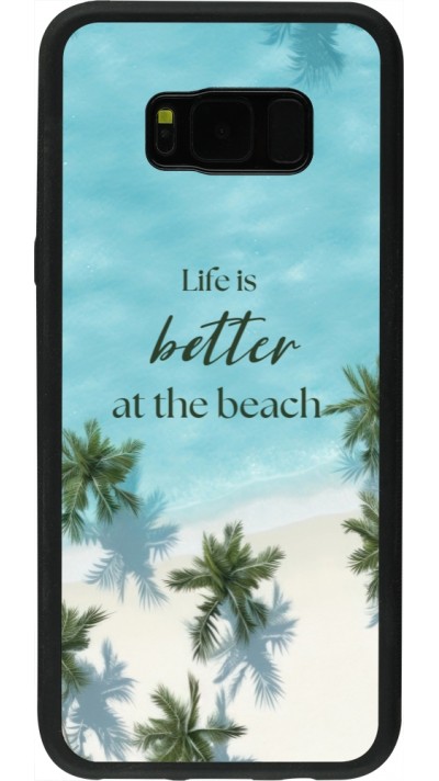 Coque Samsung Galaxy S8+ - Silicone rigide noir Summer 2025 Life is better at the beach