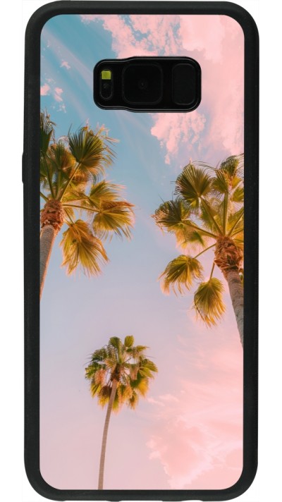 Coque Samsung Galaxy S8+ - Silicone rigide noir Summer 2025 Palmiers