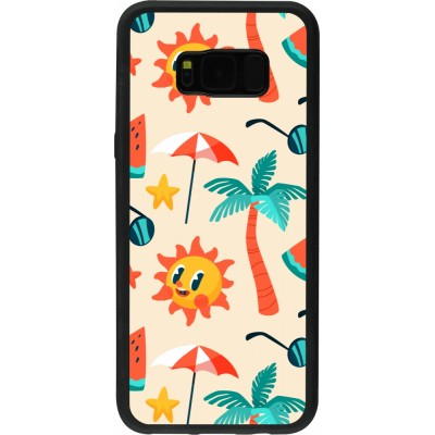 Coque Samsung Galaxy S8+ - Silicone rigide noir Summer 2025 Pattern soleil