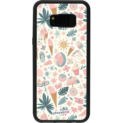 Samsung Galaxy S8+ Case Hülle - Silikon schwarz Sommer Pink Muster