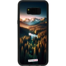 Coque Samsung Galaxy S8+ - Silicone rigide noir Sunset Forest Lake