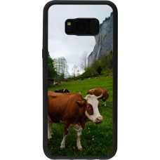 Coque Samsung Galaxy S8+ - Silicone rigide noir Fête Nationale Suisse Vaches