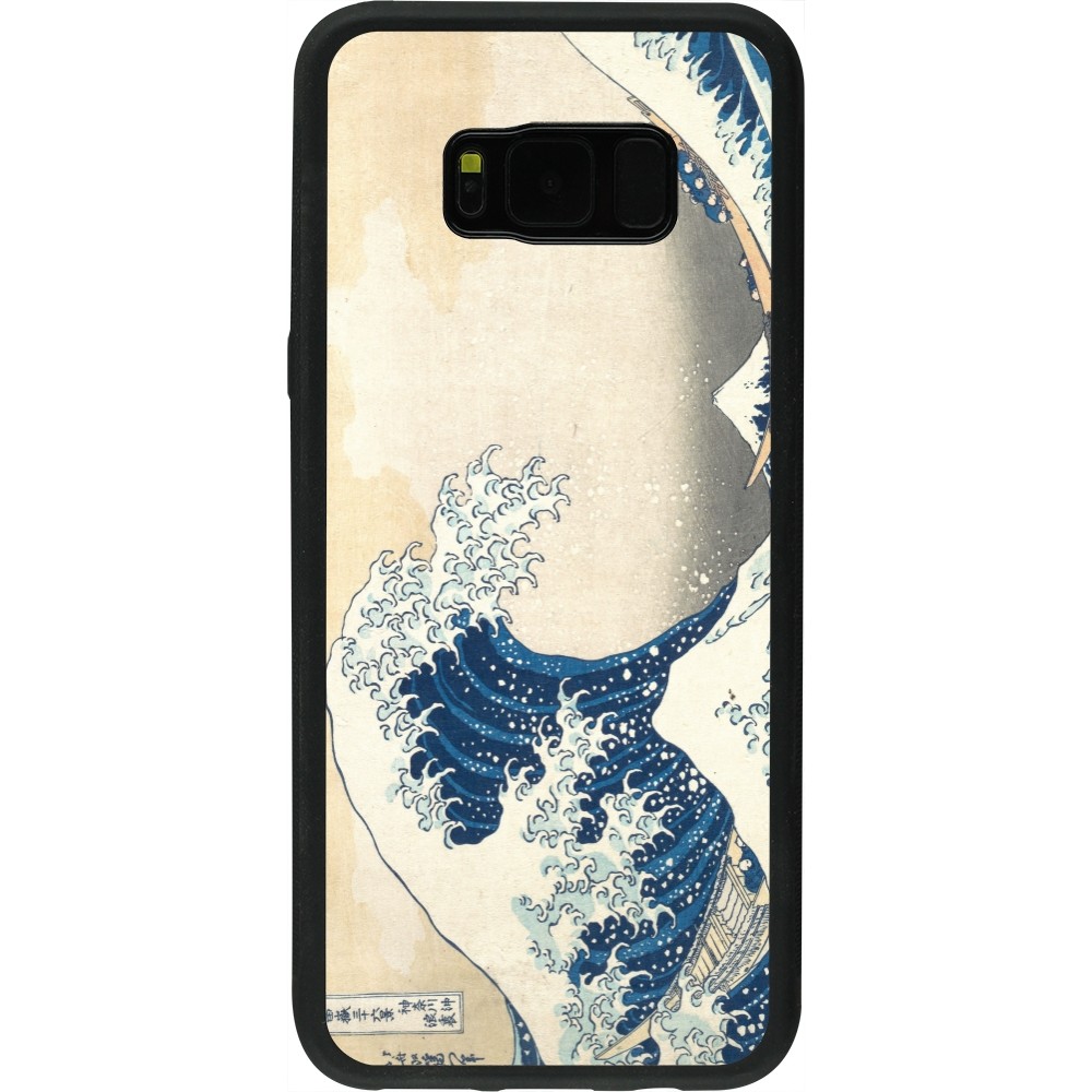 Samsung Galaxy S8+ Case Hülle - Silikon schwarz Kunstbild - Die große Welle vor Kanagawa - Hokusai