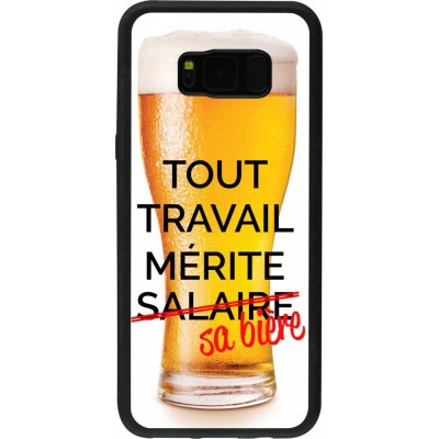 Coque Samsung Galaxy S8+ - Silicone rigide noir Tout travail mérite sa bière