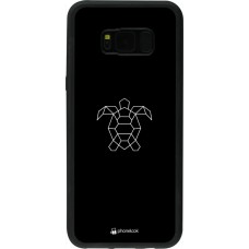 Coque Samsung Galaxy S8+ - Silicone rigide noir Turtles lines on black
