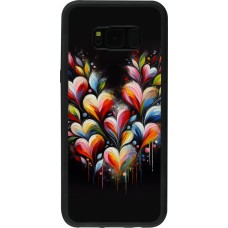 Samsung Galaxy S8+ Case Hülle - Silikon schwarz Valentin 2024 Schwarzes Herz Abstrakt