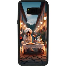 Samsung Galaxy S8+ Case Hülle - Silikon schwarz Valentin 2024 Hund & Katze Kerzenlicht