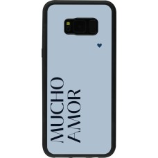 Samsung Galaxy S8+ Case Hülle - Silikon schwarz Valentine 2024 mucho amor azul