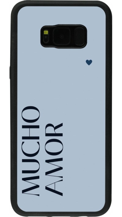Coque Samsung Galaxy S8+ - Silicone rigide noir Valentine 2024 mucho amor azul
