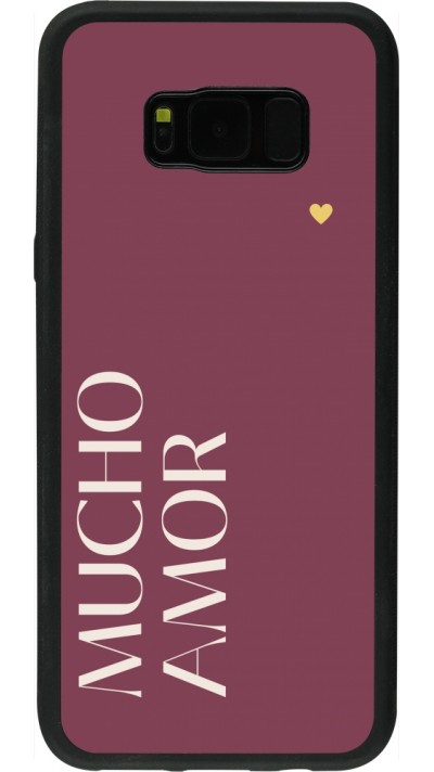 Coque Samsung Galaxy S8+ - Silicone rigide noir Valentine 2024 mucho amor rosado