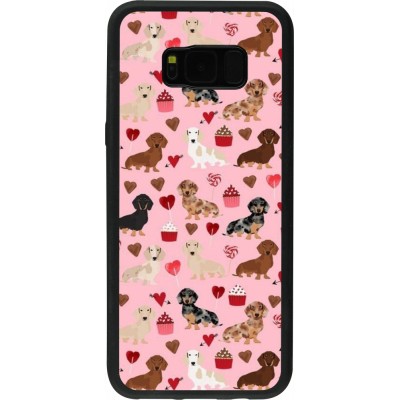 Coque Samsung Galaxy S8+ - Silicone rigide noir Valentine 2024 puppy love