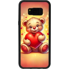 Coque Samsung Galaxy S8+ - Silicone rigide noir Valentine 2024 Teddy love