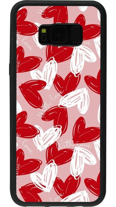 Coque Samsung Galaxy S8+ - Silicone rigide noir Valentine 2024 with love heart
